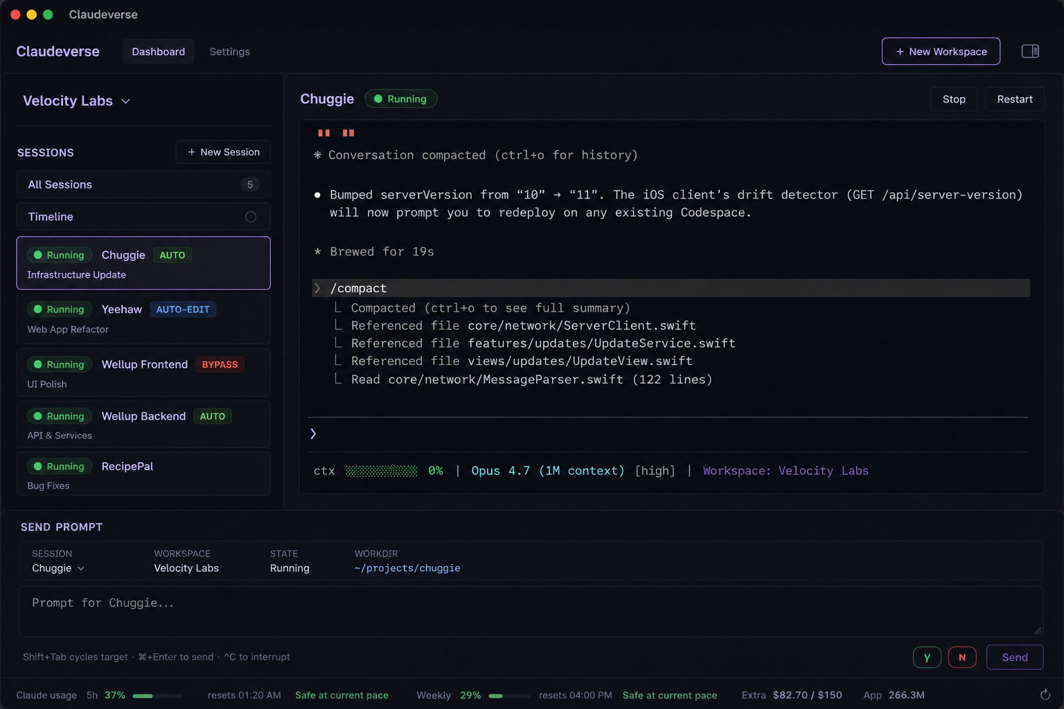 Claudeverse — multiple Claude agents running in parallel